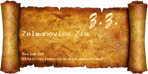 Zelmanovics Zia névjegykártya